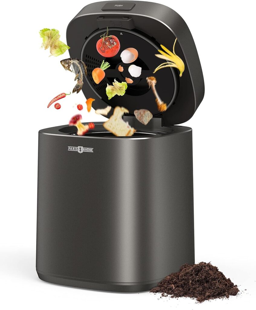 Paris Rhône Smart Waste Kitchen Composter, FoodCycler Eco-Friendly Electric Kitchen Compost Bin Sustainable Indoor Countertop Food Cycler with 3 Modes, Odor-Free, Fertilizes Your Garden